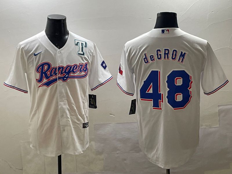 Men Texas Rangers #48 Degrom White Game 2025 Nike MLB Jersey style 3->texas rangers->MLB Jersey
